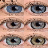 MILL CREEK Color Contact Lenses Large Diameter Myopia Lenses with Diopters Enlarge Bright Cosmetic Power Lenses Make for Eyes