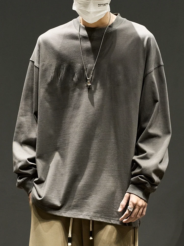 Рубашка мужская с длинным рукавом модная брендовая Тяжелая хлопковая свободная