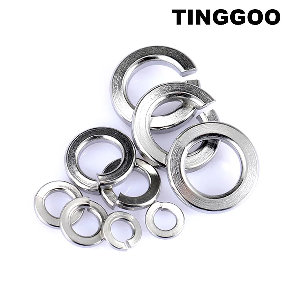 

5/10/50/100X 2# 4# 6# 8# 10# 12# 1/4 5/16 3/8 1/2 3/4 304 Stainless Steel US UK Standard Spring Washer Split Lock Elastic Gasket
