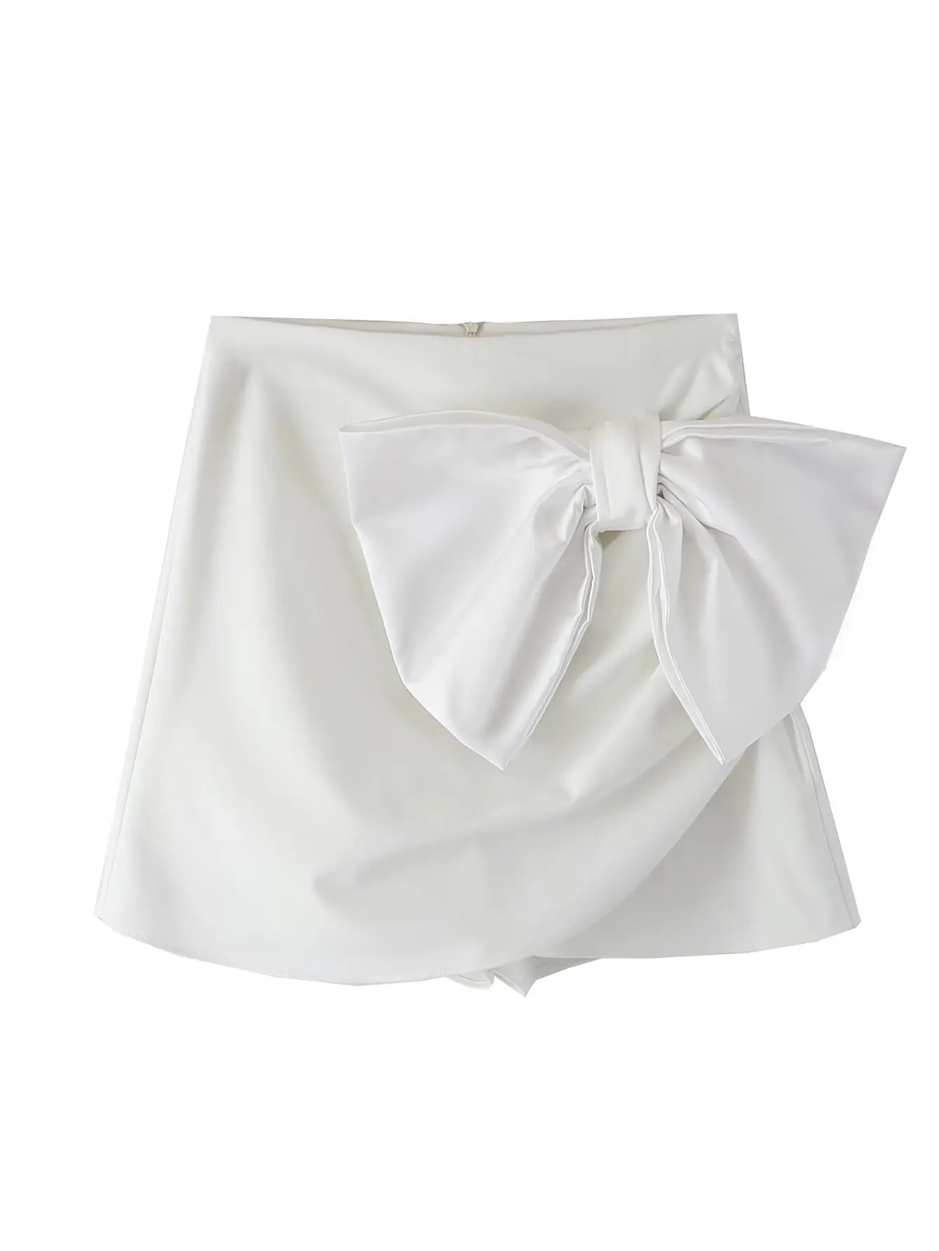 

White High Waist Skirt Style Shorts Women Summer Bow Fashion Shorts