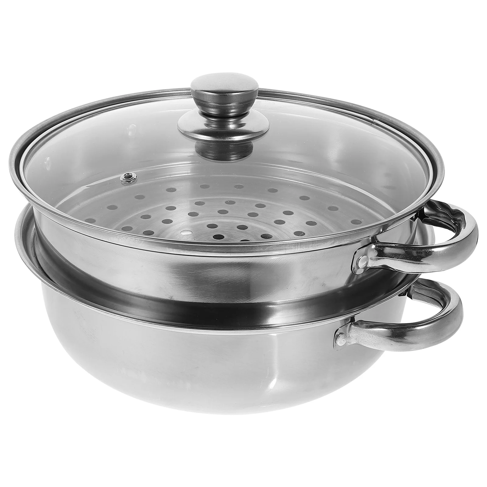 

Steamer Pot Steam Cooking Stainless Kitchen Metal Sum Dim Seafood Pasta Pan Steel Asian Induction Crab Steaming Vegetable Basket