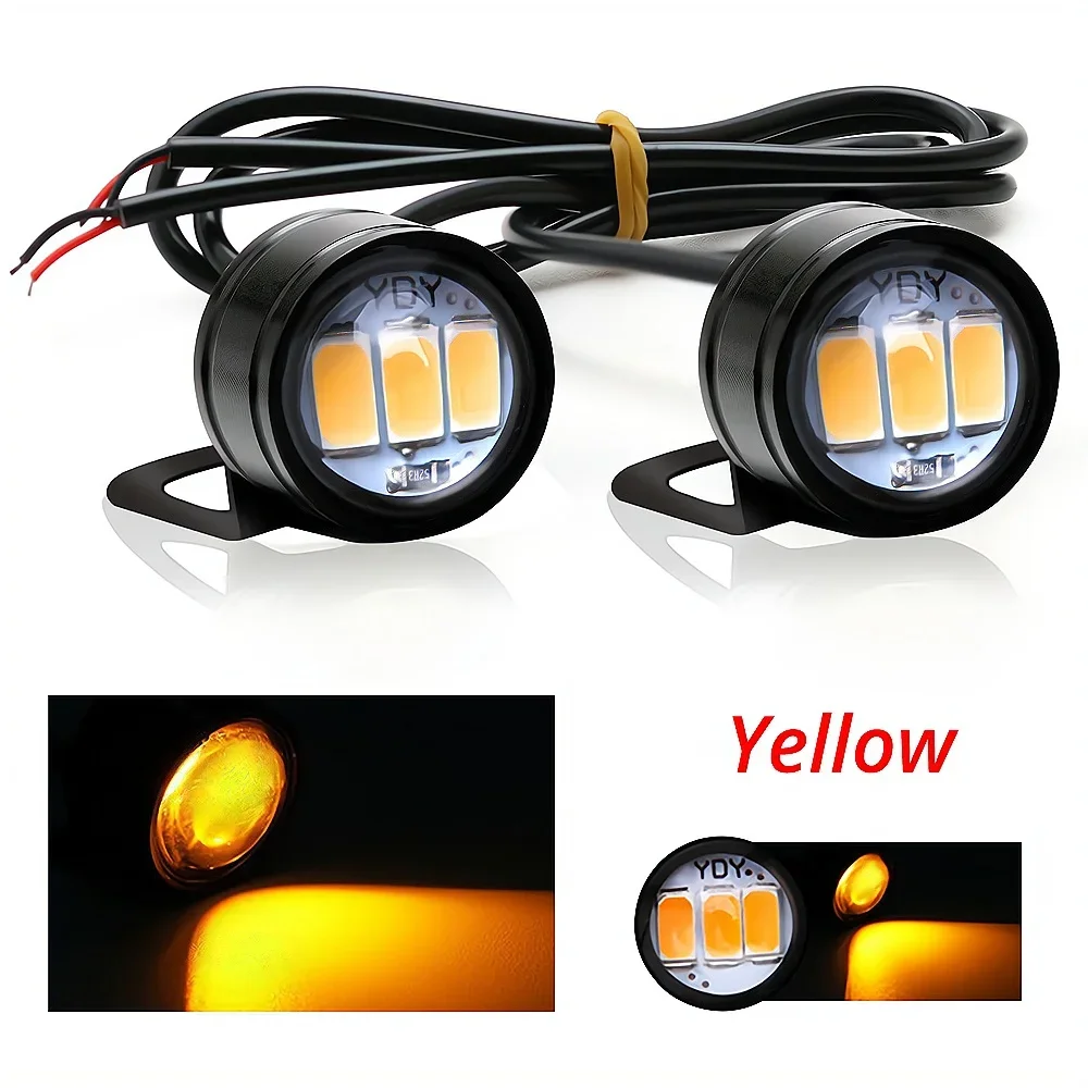 2X18 мм Eagle Eye Зеркальный светильник DRL Автомобильный мотоцикл Светодиодная лампа указателя поворота Реверс Парковочный тормоз Багажник Лампа дневного света Водонепроницаемый