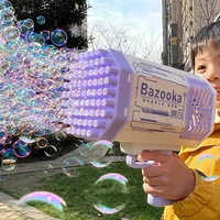 bubble gun electric soap foam machine 69 holes bubbles magic machine portable outdoor party toy led light blower toys kid gifts