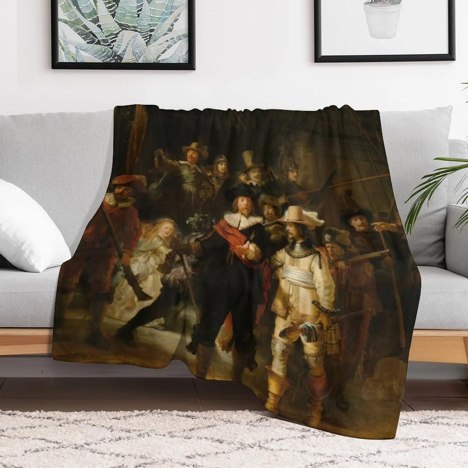 Ночные часы Rembrandt van Rijn ( Nacht...”!) Плед Одеяла Диваны Украшения Фланелевые одеяла