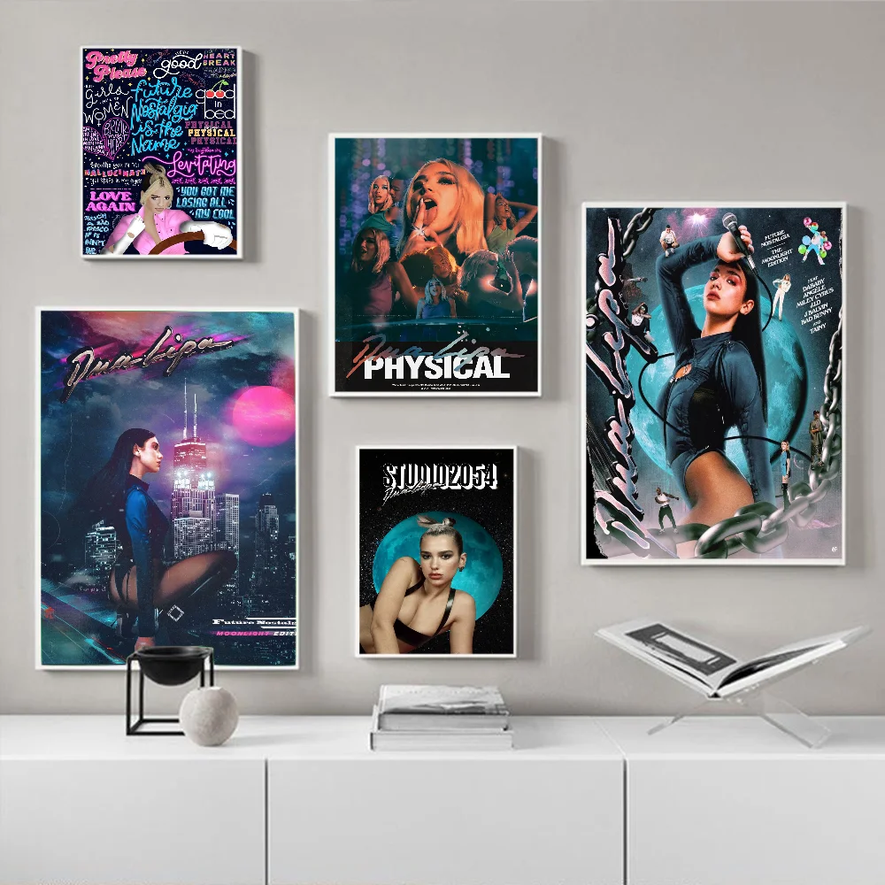 D-Dua Houdini L-Lipa DIY Sticky Poster Waterproof Paper Sticker Coffee House Bar Stickers Wall Painting