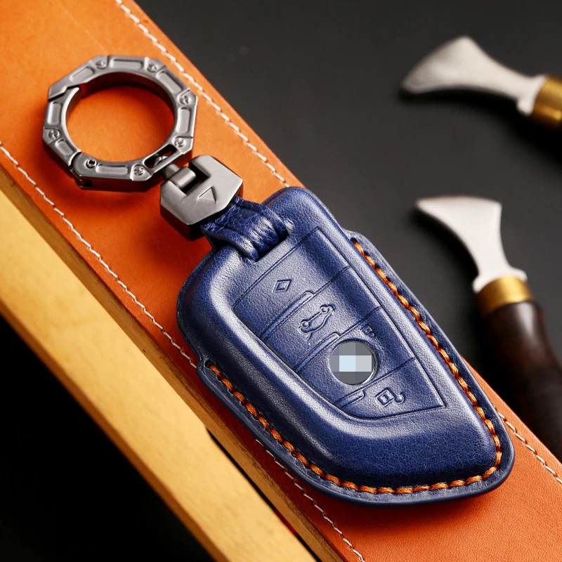 

Luxuosidade Leather Car Key Case Cover Keychain for Bmw F20 G20 G30 X1 X3 X4 X5 G05 X6 X7 G11 F15 F16 G01 G02 F48 Accesorios