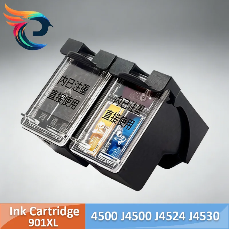 Фото Перезаправляемый картридж 901-XL, восстановленный, для HP 901 XL, для HP901 Officejet J4585 J4624 J4640 J4530 J4540 J4550 J4580 J4660 №1