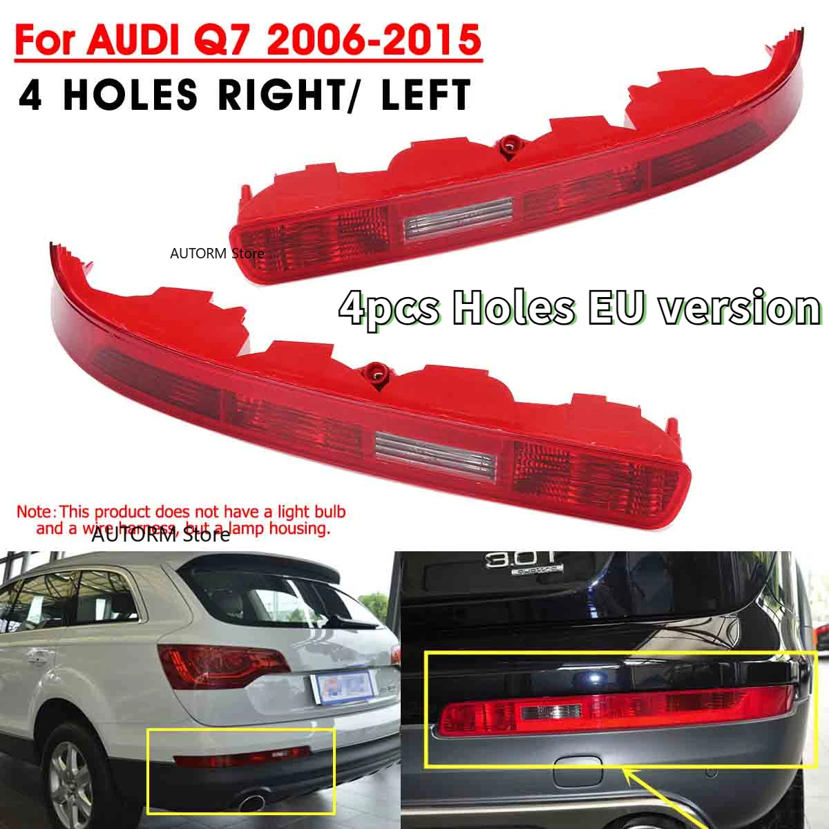 

Красный Автомобильный задний тормоз, фонарь заднего хода для Audi Q7 2009-2015, версия для ЕС 4L0945095
