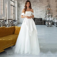 illusion floor length satin wedding dress hy024 sweetheart strapless elegant gowns backless 2022 vestidos de novia for women