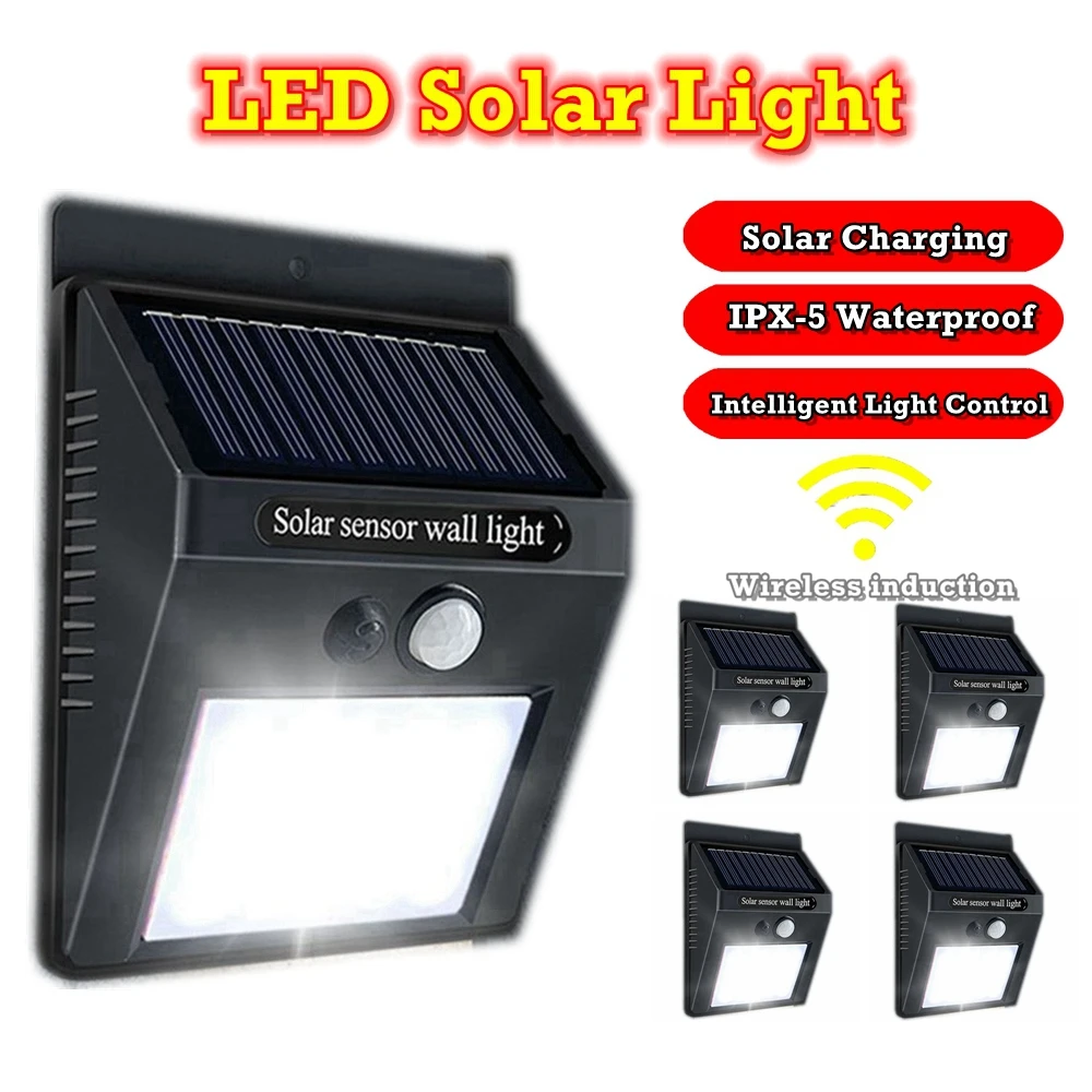 

4/2 Pcs Solar Street Lights Outdoor Solar Lamp Waterproof Motion Sensor Security Lighting Landscape Wall Light 20/30LEDs Lights