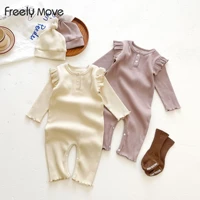 freely move newborn baby romper girls boys solid color clothes for kids long sleeve autumn rompers jumpsuit outfits costumes