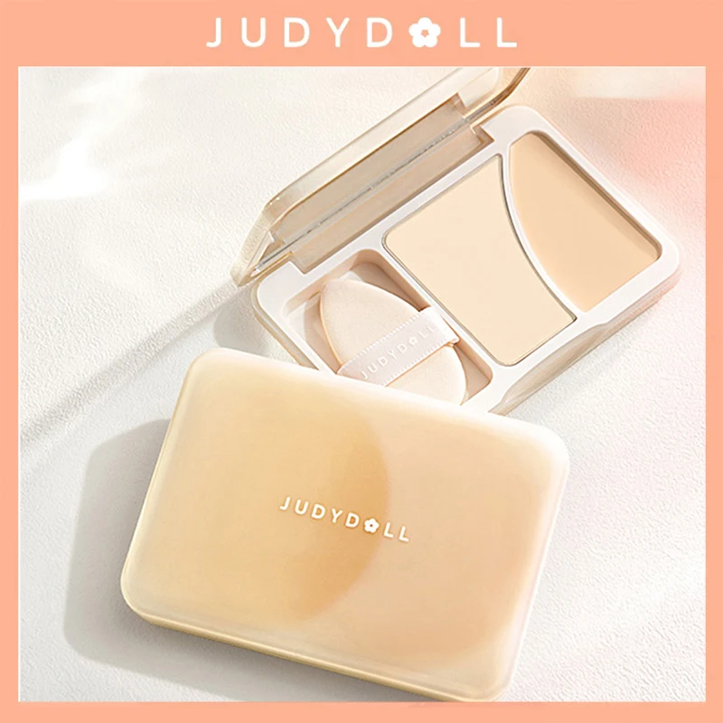 Judydoll Dual Texture Highlighter Matte Powder / Cream Set 2 Colors to Brighten Face 3D Highlighter Makeup