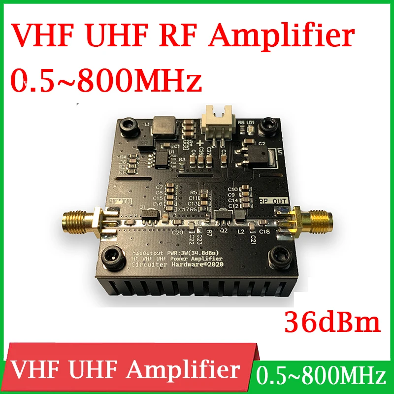 

DYKB 0.5-800mhz 3W VHF UHF RF power Amplifier 36dBm FM HF transmitter Broadband For Ham Radio Walkie talkie Short wave 433M 315M