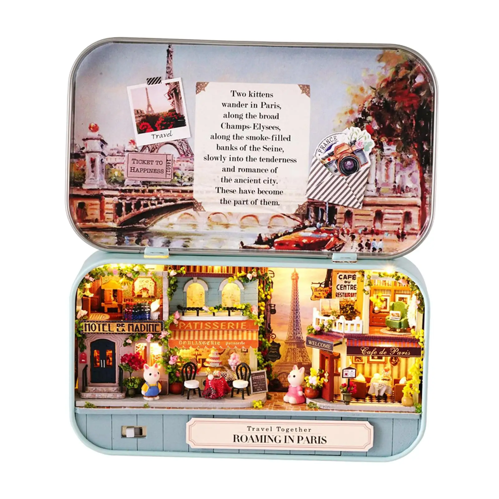 

Миниатюрный светодиодный кинотеатр, кукольный дом, набор мебели для креативной комнаты, коробка, игрушки Cadea