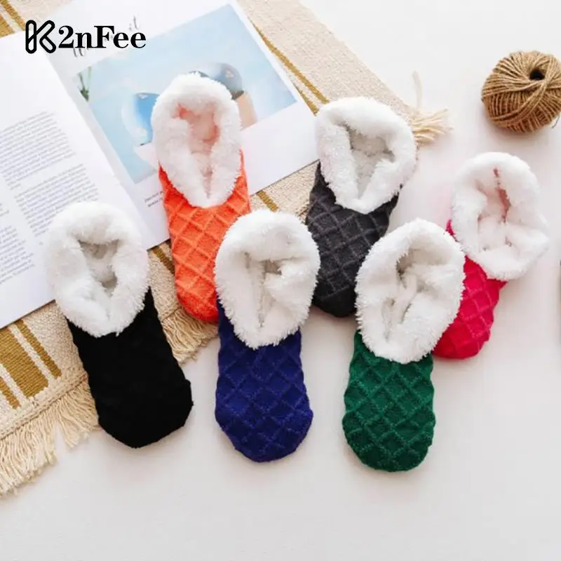 

Women Winter Home Slippers Floor Shoes Indoor Socks Shoes Warm Woolen Ladies Plush Soft Comfortable Winter Slippers Pantoffels