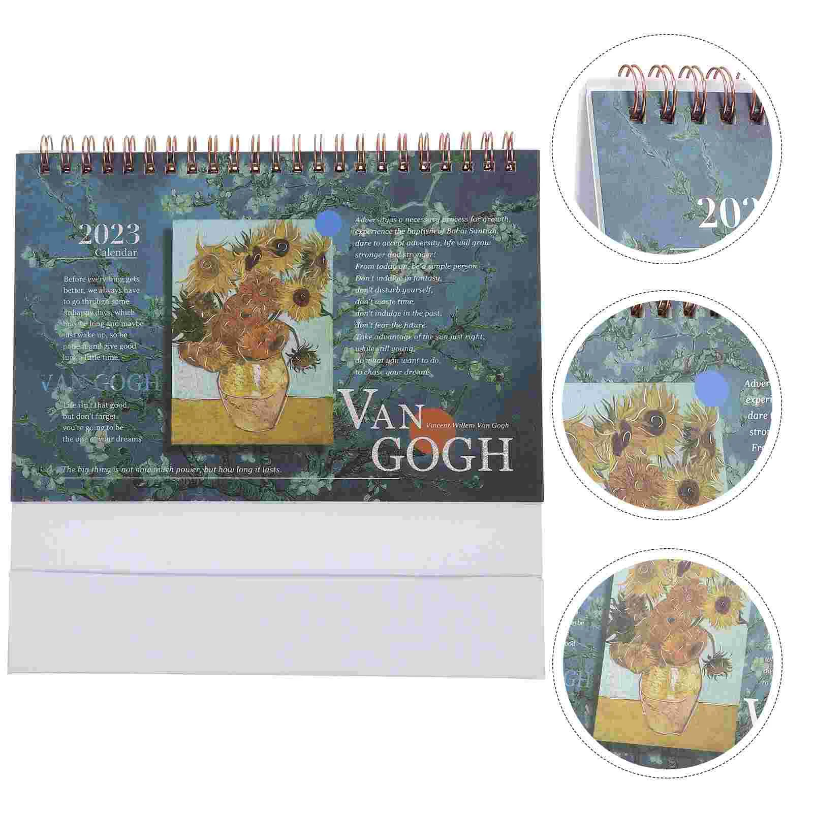 

Desktop Calendar Bedroom Calendar Decorative Calendar Oil Painting Cover Calendar