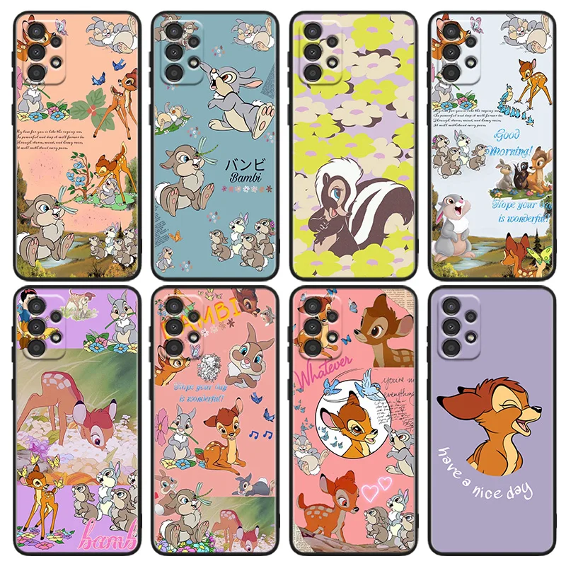 

Disney Fawn Bambi For Samsung A91 A81 A73 A72 A71 A54 A53 A52S A51 A42 A41 A34 A33 A21 A31 A23 lite Black Cover