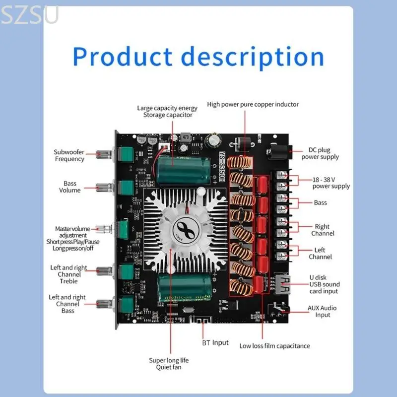 Фото Плата усилителя SZSU HighPerformance TPA3251 для профессионального аудиооборудования №5
