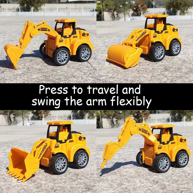 

Engineering Vehicle Toys Press Sliding Simulation Excavator Bulldozer Child Model Educational Toy Kids Press Inertial Return Car