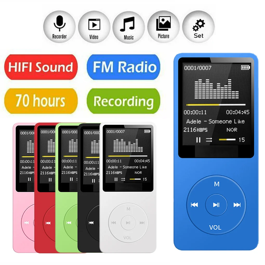 Портативный мини USB Flash LCD цифровой MP3-плеер с поддержкой флеш-памяти 64 ГБ TF слот