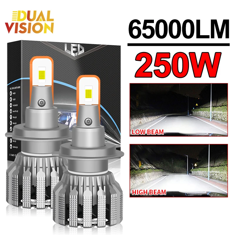 

Dualvision H4 H7 LED Canbus Car Headlight 65000LM 250W 6000K White Lamp H1 9005 HB3 9006 HB4 9012 H8 H11 Fog Light Auto Bulbs12V