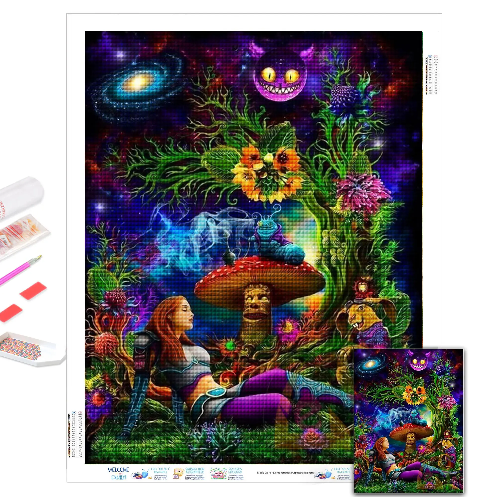 

5D алмазная живопись «сделай сам», Алиса, Психоделическое пространство, алмазная вышивка, мультяшная мозаика, вышивка крестиком, полная рабо...