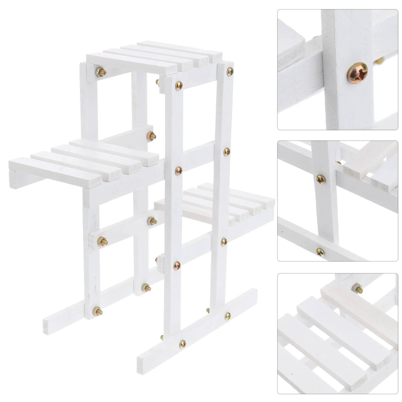 

Wooden Stand Tiered Flower Rack Planter Pots Shelves Flower Storage Rack Flower Potted Rack for Plants Displaying Patio Corner