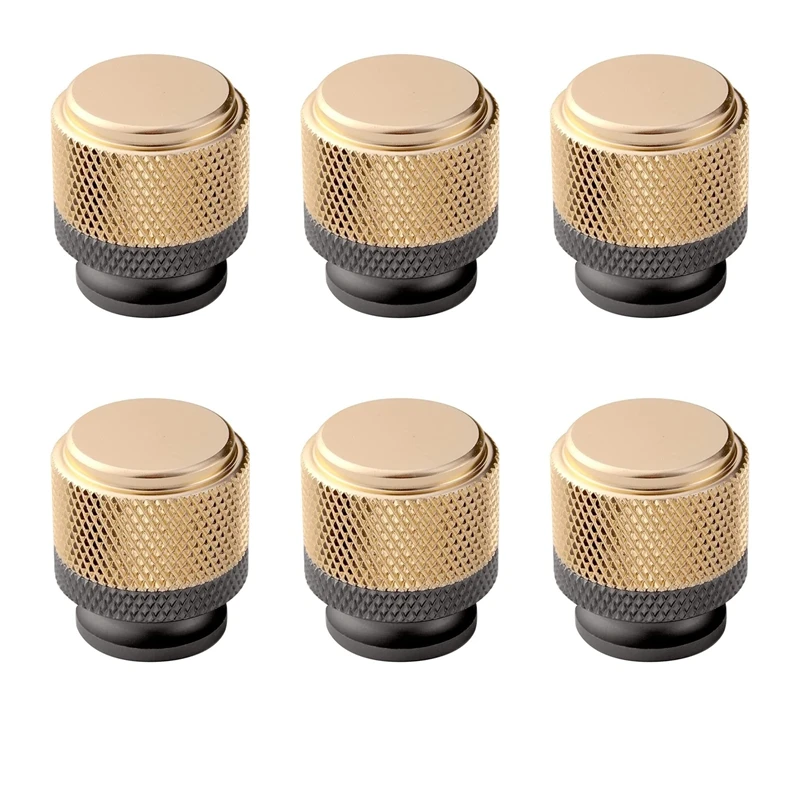 

Алюминиевая ручка шкафа для выдвижных ящиков, 6 упаковок, 1 дюйм, Золотая и серая окислительная отделка с алмазным рисунком