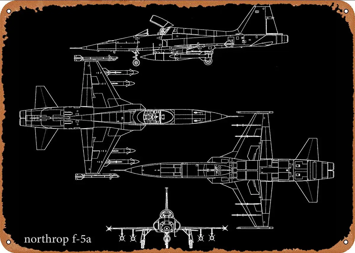 

Northrop F5a 2# Metal Tin Sign Wall Decor Man Cave Military Fan Gift Home Bar Pub Decorative Military Posters 12x8 Inch