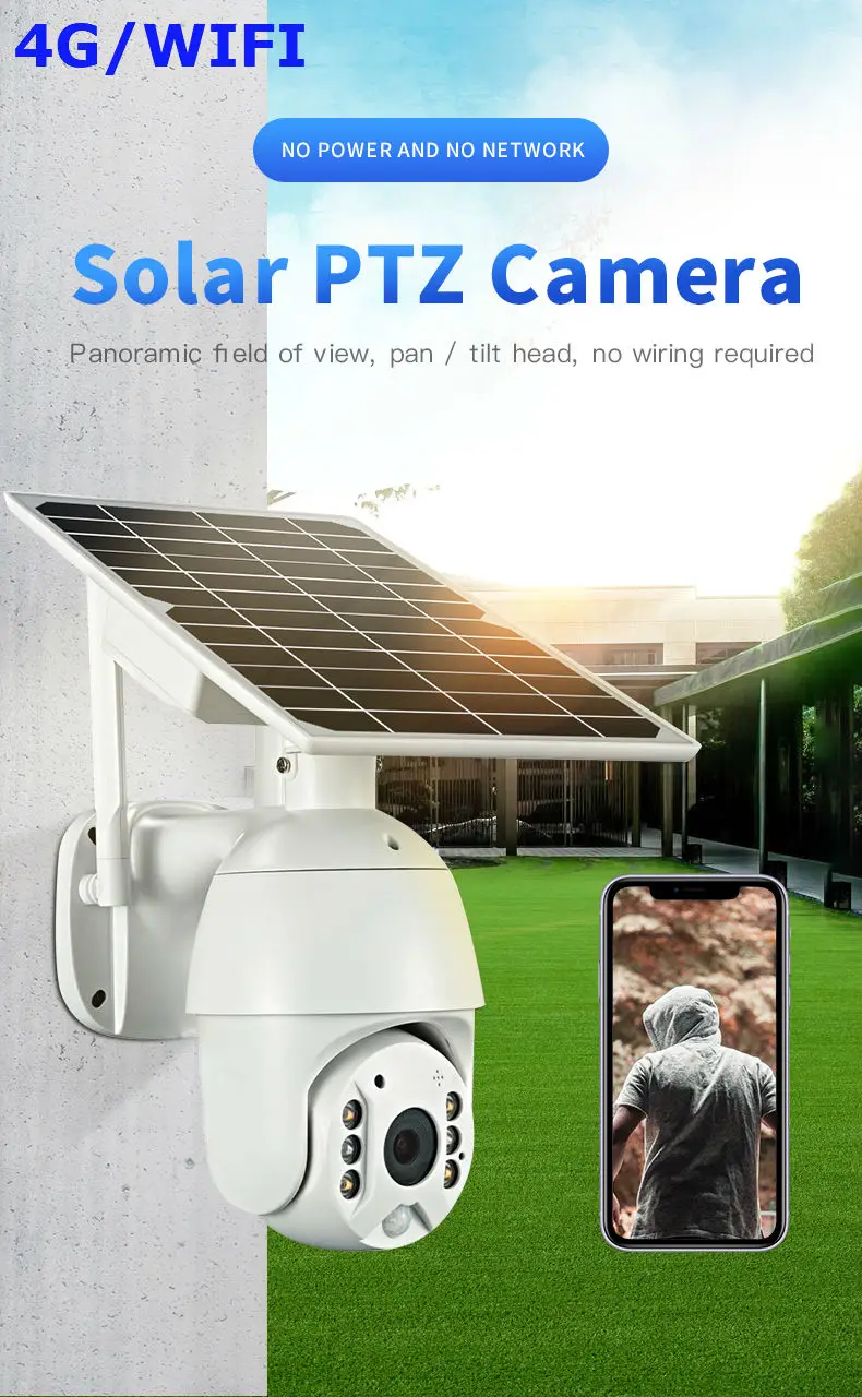 

IP-камера на солнечной батарее, 1080P, HD, 4G, Wi-Fi