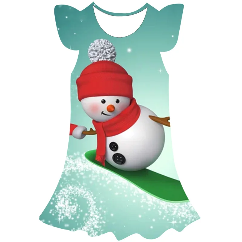 

Summer Christmas Dresses For Kids 1-10 Years Old Girls Santa Claus Dress Children's Girls Fashion Casual Skirts Frocks Costumes