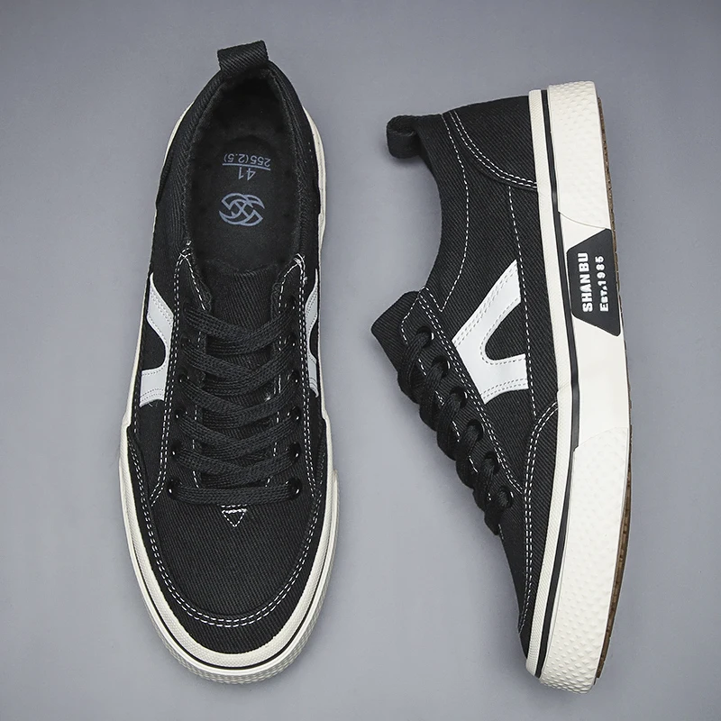 

2023 New Summer Men's Canvas Sneakers Breathable Hard-Wearing Casual Vulcanized Shoes Youth Trend Mesh Flats BD23030