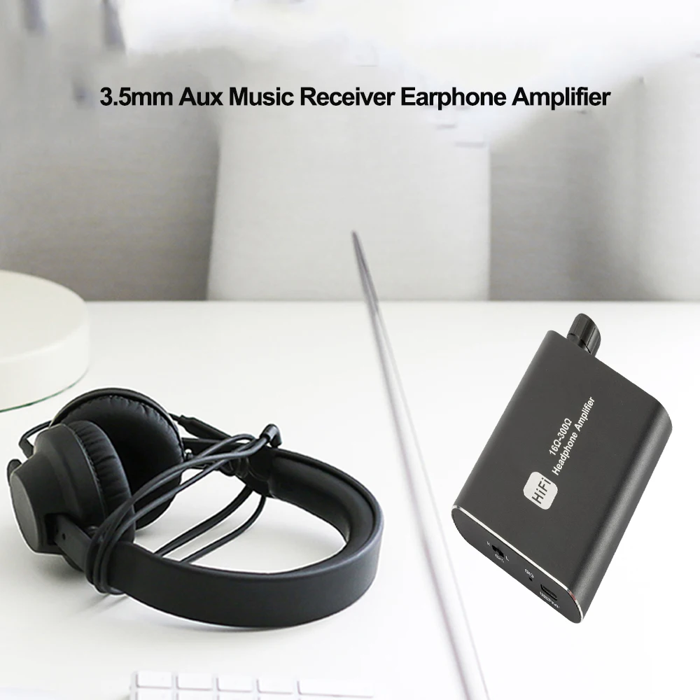 

HiFi Amplfiers Headphone Earphone Amplifier Portable Aux In Port For Phone Android Music Player AMP With 3.5Mm Jack Cable