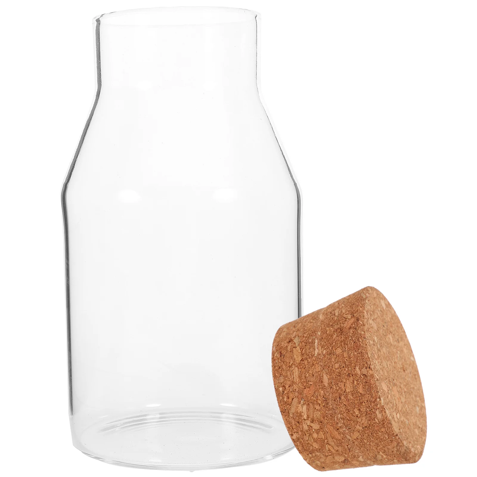 

Clear Glass Canister with Cork Stopper Household Sealed Can Glass Storage Container Glass Food Canister with Airtight Cork Lid