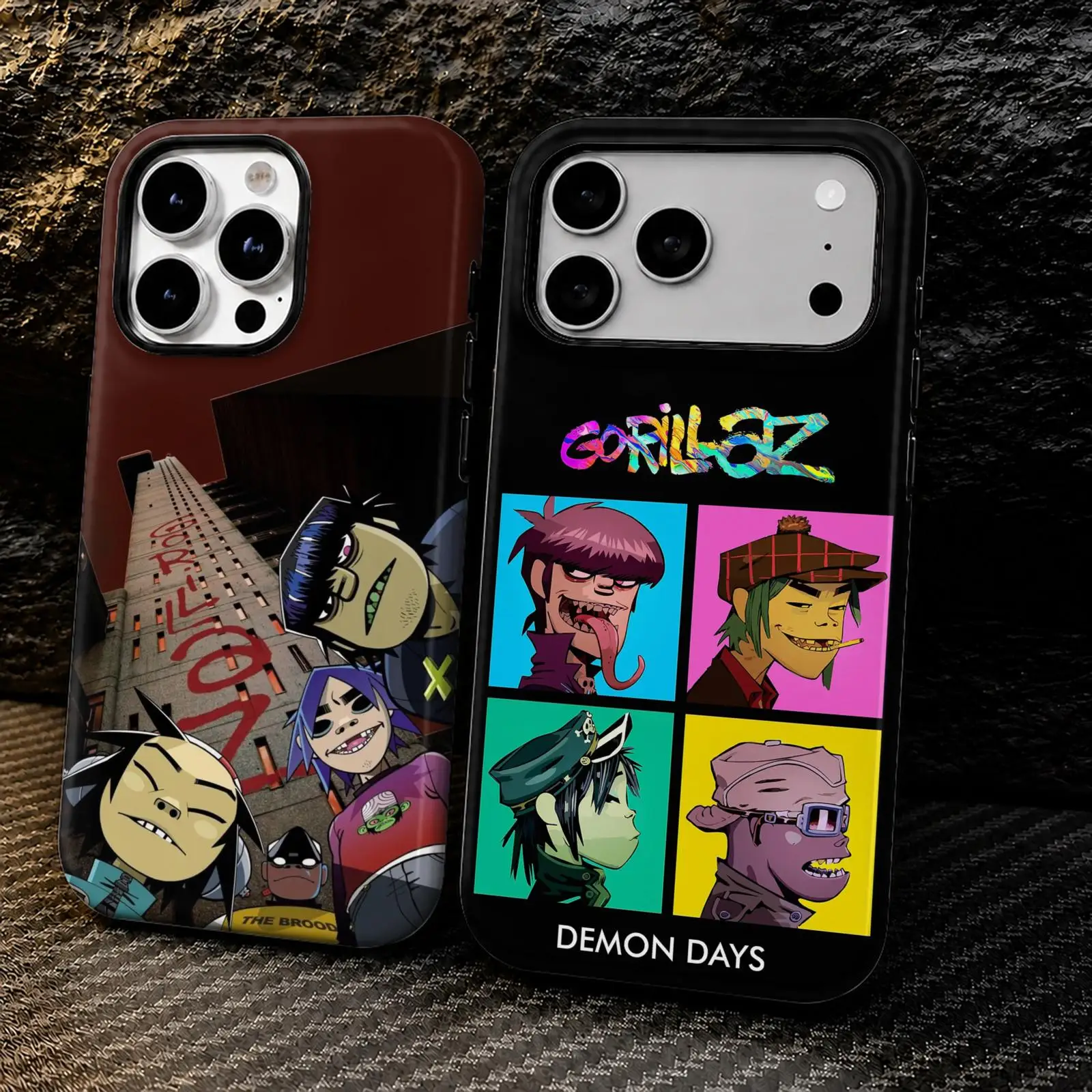 Фото Чехол для телефона Rock Band G-Gorillaz для iPhone 17 16 15 14 13 12 11 Pro Max Air, двухслойный, противоударный, защитный, 2-в-1 №1