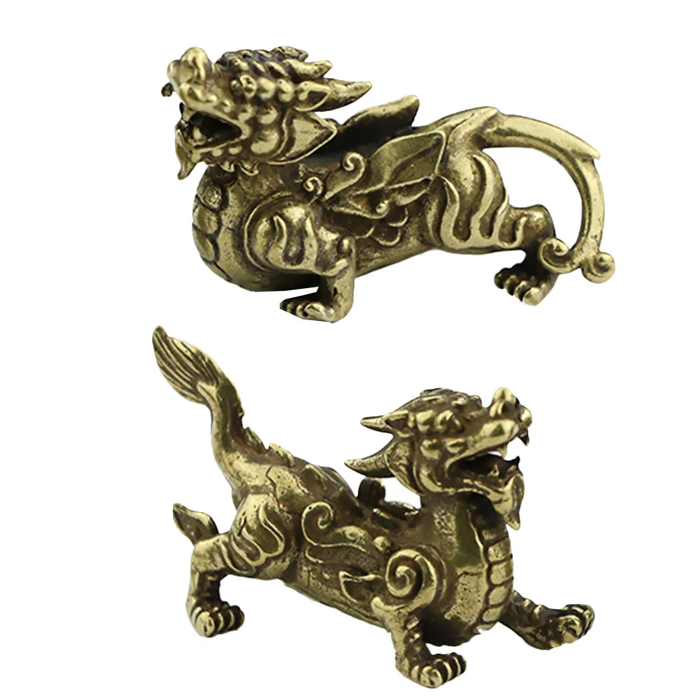 

Statuechinese Luck Good Wealth Pi Brass Decor Prosperity Decoration Foo Dog Yao Fu Kylin Figurinessculpture Figurine