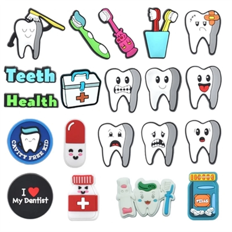 

1pcs Shoe Charms Fits for Crocs Kids Women Christmas Gifts Birthday Party PVC Pins Decorations Buckle Shoe Accessories Teeth