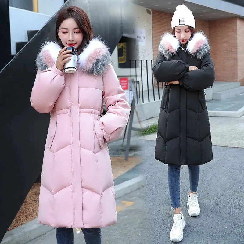 Down Jacket Womens 2022 New Explosive Winter Wear Large Size Hooded Fur Collar Warm White Duck Down Coat Casual Fashion Parkas