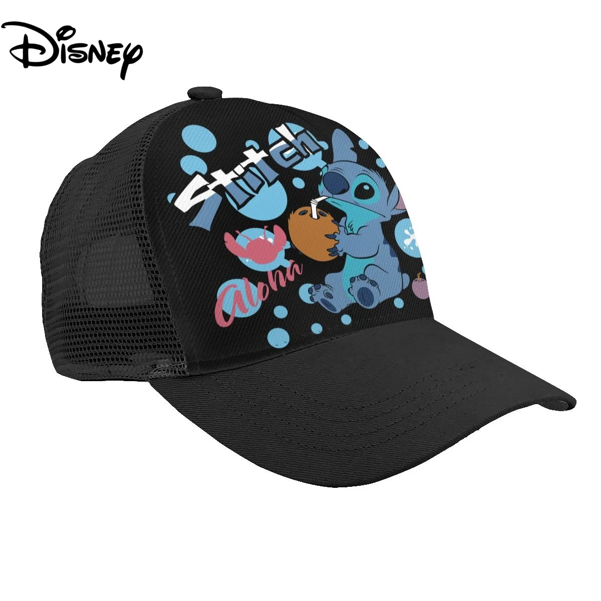 

2022 Disney Stitch Baseball Cap Mesh Breathable Sun Hat Adjustable Fashion Hip Hop Hats For Men Women Summer Trucker Cap
