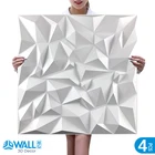 4 шт. 50 см декоративная 3D настенная панель волна Алмазный дизайн не самоклеящаяся каменная плитка 3D настенная наклейка для гостиной Водонепроницаемая настенная бумага
