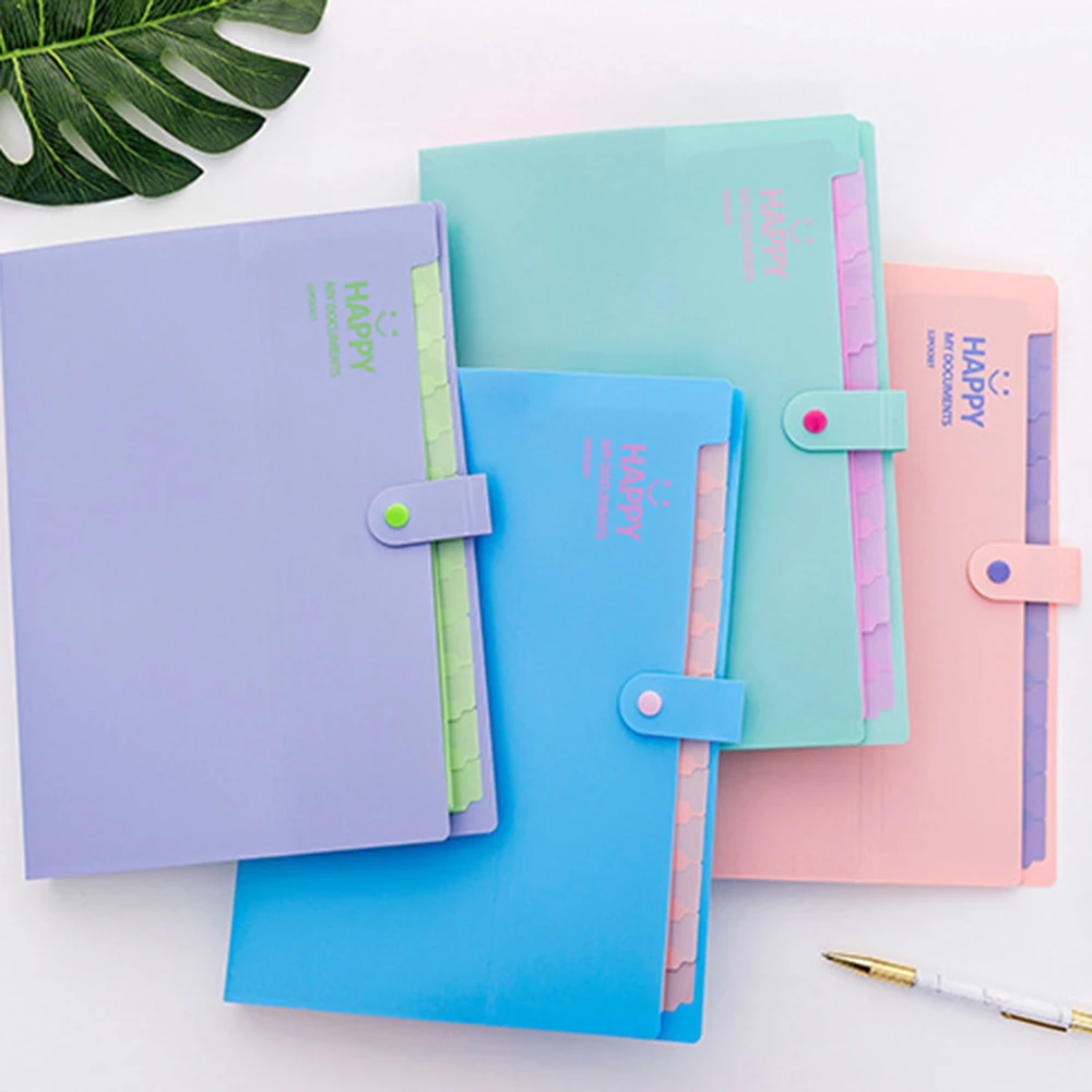 

A4 Plastic Portable File Folder 5 and 13 Layers Extension Wallet Bill Receipt File Sorting Organizer Office Storage Bag Folders