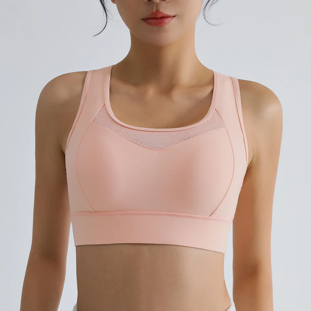 Sports Bra for Women Gym Nylon Top Women Bra High Strength Shockproof Fitness Running Underwear Mesh Sexy Yoga Bra 4 Colors