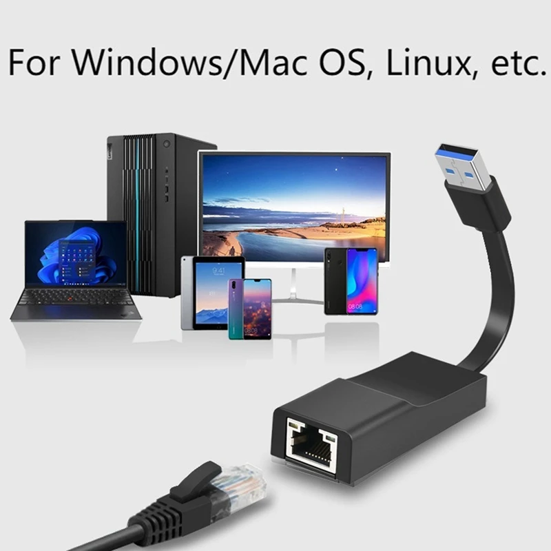 USB 3.0 Ethernet Adapter Network Card, USB 3.0 To RJ45 2500Mbps LAN Internet Cable For Windows/Mac OS, Linux, Etc.