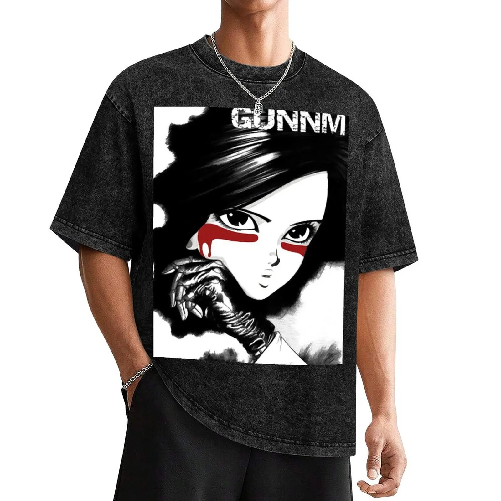 Copie de Gunnm - Gally Alita: Battle Angel (белая) футболка с таможенным дизайном вашей собственной