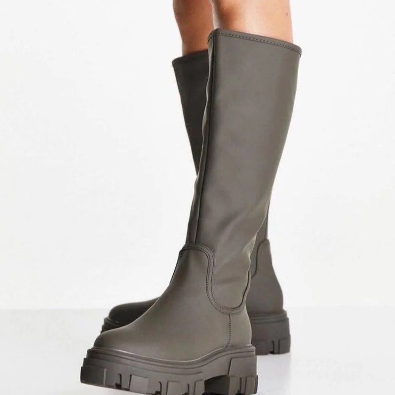 

Luxury Brand Boots New INS Hot Chunky Heel Thick Bottom Shoes Fashion Platform Round Toe Women Boots Cool Casual Women's Boots