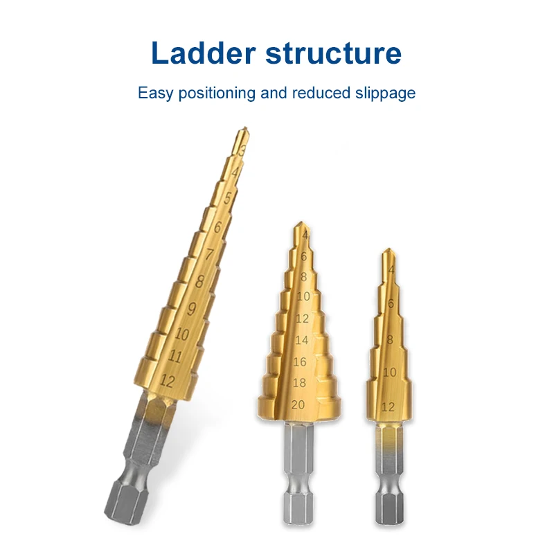 Ступенчатое сверло с титановым покрытием быстрорежущий инструмент для