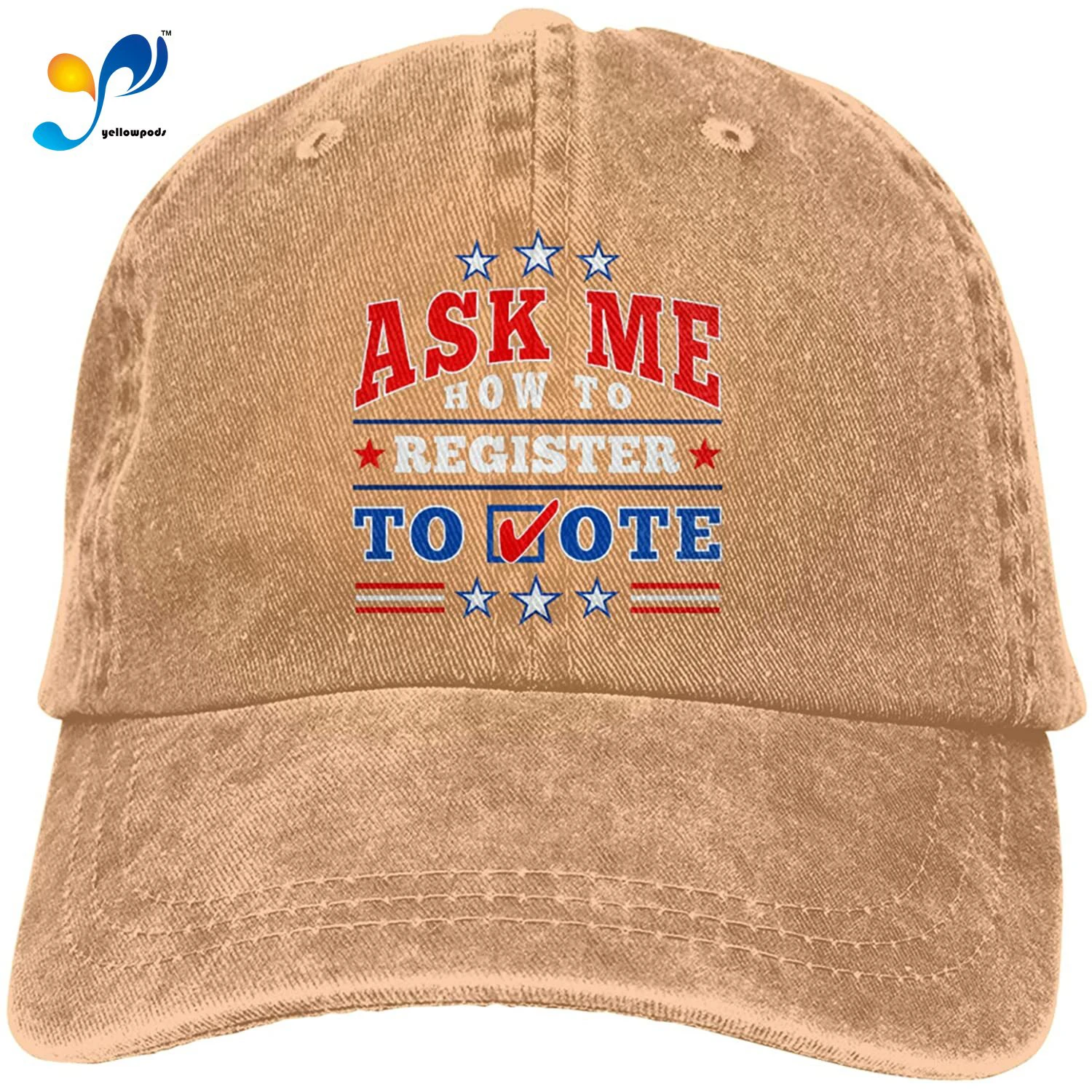 

Ask Me How To Register To Vote 2020 Hat Vintage Denim Baseball Caps Cotton Dad Hat Adjustable Sandwich Hat