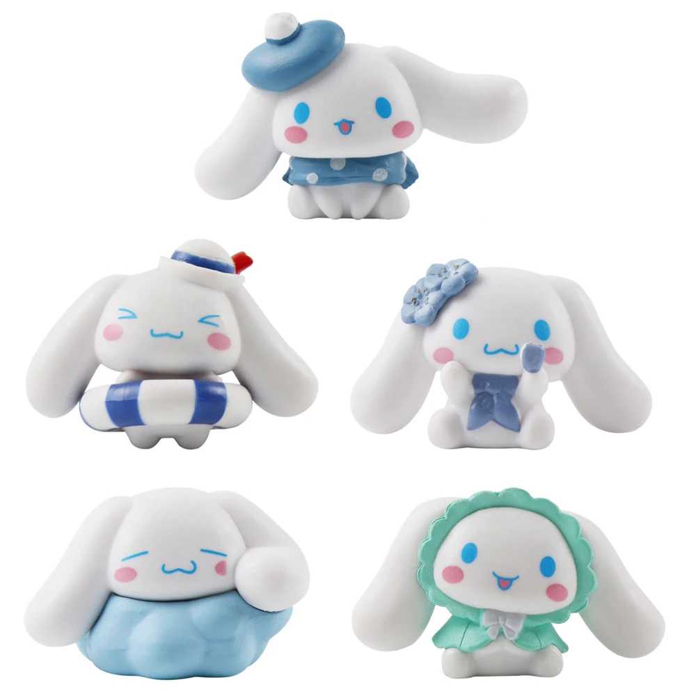 

5Pcs/Set My Melody Cinnamoroll Kuromi Kawaii Doll Anime Figures Japanese Doll Diy Patch Material Baking Cake Decorating Ornament