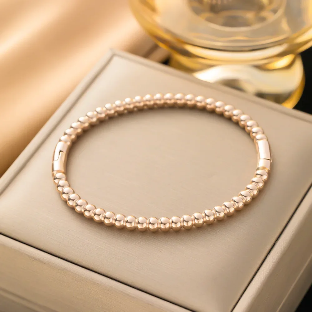 Высококачественный круглый браслет из титановой стали 2024 новый модный