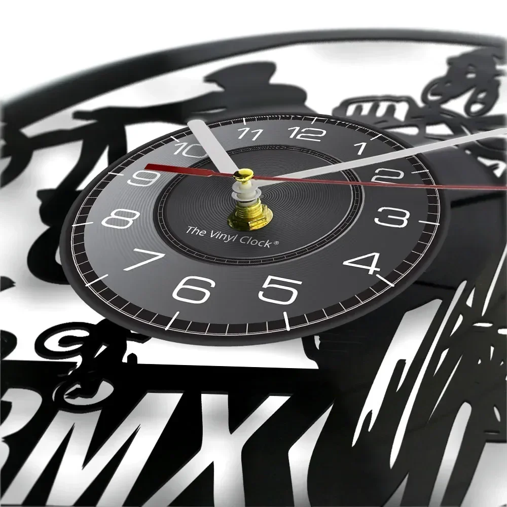 Настенные часы для горного велосипеда виниловые спортивные светящиеся